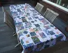 Tablecloth Provence 150x240 CM Oval Blue White Grey Olives France Non-Iron