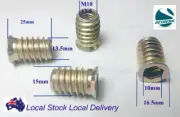 Qty 50 M10 25mm Hard Wood Timber Threaded Flange Zinc Steel Insert Allen Hex Nut