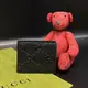 [二手] 全新品 GUCCI 古馳 黑色 全皮大G LOGO對開短夾/皮夾