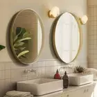 Classic Oval Gold Framed Wall Bathroom Vanity Mirror w/ Anti-rust Aluminum Alloy