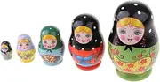 Simhoa Green Female Hand Painted Russian Matryoshka Nesting Dolls Kids Children Toy 5Pieces