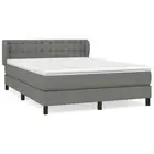 Box Spring Bed Queen Size Dark Grey Mattress Fabric 153x203 cm Comfort 3361