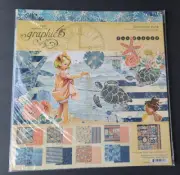 Graphic 45 Paper12 x 12 Sun Kissed Collectors Pack Paper Stickers Ocean Beach