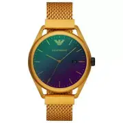 Emporio Armani Matteo Quartz Purple Dial Watch Gold AR11327
