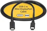 6ft USB-C to Mini DisplayPort Cable 4K 60Hz High-Speed Adapter Black