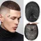 Mens Toupee Human Hair Replacement System Thin PU Skin Short Buzz Cut Hairpieces