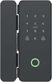 WiFi Tuya Glass Fingerprint Door Lock Smart Biometric Electronic Door Lock Digital Lock Drill Free for Office Slimline Design(Ttlock,Type D) Aqiong
