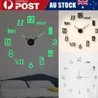 3D Wall Clock Acrylic Luminous Modern Mirror Surface Sticker Home Office Decor