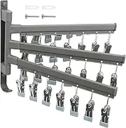 HSHGZSR Clothes Drying Rack, Wall Mounted Drying Rack, Rotate Drying Hangers with 21 Clips Laundry Rack, Clip Hanger Drip Hanger, Foldable Clothes Drying Rack for Towels, Bras, Underwear (3 Shots)