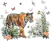 Tiger Animal Wall Decals - Tiger Decal Jungle Animal Wall Decals,Jungle Animal Wall Decals for Living Room, Playroom, Bedroom