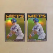 2021 Topps Chrome - 1986 Topps Baseball Pete Alonso #86BC-10 Lot (2)