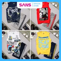 在飛比找蝦皮購物優惠-Sans B3 3孔夏季透氣純棉男童衣服套裝