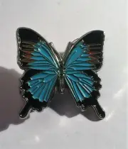 Ulysses Blue Butterfly Badge, Motor Cycle, Hat Pin, Lapel Pin, 2 clutches, Gift