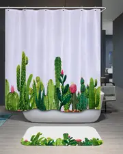 Fresh Green Cactus Shower Curtain