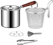 Deep Fry Pan with Handle Deep Fryers Frying Pot for Restaurant Outdoor Fries