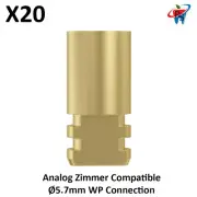 20x Dental Analog Zimmer Compatible Ø5.7mm WP Connection Titanium Lab Replica