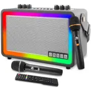 Karaoke Machine with 2 UHF Wireless Microphones, Portable Bluetooth Speaker