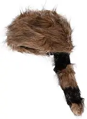 Funny Party Hats Coonskin Cap - Daniel Boone Hat Raccoon Tail Hats Novelty Hat by