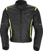 Acerbis X-Mat 2.0, textile jacket , color: Black/Neon-Yellow , size: S