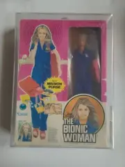 1977 Kenner Bionic Woman JAIME SOMMERS Blue Jumpsuit w/ Mission Purse. *AFA 70*
