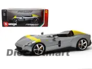 Bburago 1:18 Ferrari Race & Play Ferrari Monza SP1 Silver Diecast Model 18-16013