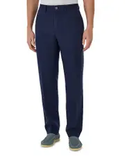 Boggi Milano Solid Linen Straight Fit Trousers