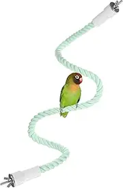uxcell 1-Pack Rope Perches for Bird Cages, 31.5 in Length Comfort Grip Flexible Rope Perch Beak & Paw Grinding for Parrots/Cockatiels/Parakeets, Bird Platform Sand [Cyan]