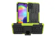 Samsung Galaxy A31 Case, Shockproof Heavy Duty Tough Kickstand Protective Rugged Case Cover (Green)