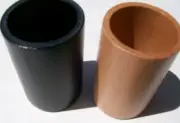 OAK WOOD Dice Cups (2) Felt lined Size: 3-3/16" x 2" From Greece