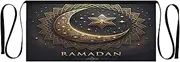 [Joitme] Intricate Ramadan Star Gold Apron for Women with Pockets, Waiter Aprons for Men, Womens Apron, Intricate Ramadan Star Gold