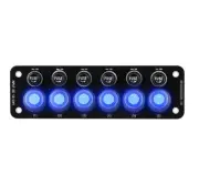 6 Gang Blue LED Light ON-OFF Toggle Switch Control Panel For Car Boat Marine RV (for: Lexus)