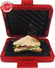 Heatwave Tech Microwave Toastie Maker Non Stick Dishwasher Safe Compact Red