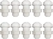 White Fittings Bulkhead Connector 1/4" Tube Quick connect RO Water Filter Pack of 10 (Bulkhead Connector 1/4)