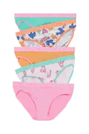 [Bonds] Bonds Girls Bikini 5 Pack in Paper Sky Macadamia Size: 14/16 14/16 Paper Sky Macadamia