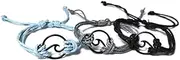 [JOYID] 3pcs/Set Wave Charm Bracelet Adjustable Weave Band Bracelet Beach Ocean Jewelry for Women Men