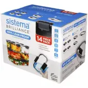 Sistema Brilliance Food Storage 14 Piece Set Container Brand New