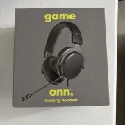 onn Gaming Headset black 50mm speaker driver Detachable boom microphone 3.5 mm