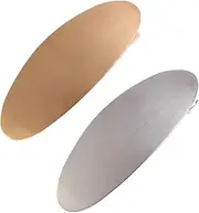 Hair Clips - Hair Claw | Gold Silver Metal Oval Barrettes French Clips Non-Slip Simple Large Cllip for Women Girls French Tortoise sheell Non-Slip Barrettes Daily Use