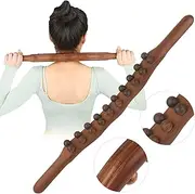 Wood Therapy Lymphatic Drainage Massage Roller Stick Tools,Fascia Blaster Stomach Cellulite Massager,Ease Neck Back Waist and Leg Pain Handheld Self Body Sculpting Massage Tool（20 Balls）