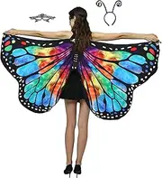 CISMARK Monarch Butterfly Cape Adult Halloween Accessory Blue and Purple