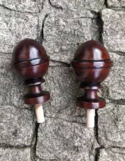 SET 2 WOODEN FINIALS TO THE ANTIQUE CLOCK BECKER,LENZKIRCH...No.8