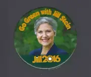 2016 GO GREEN WITH JILL STEIN PICTURE CAMPAIGN BUTTON