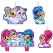 Shimmer and Shine Molded Birthday Candles Cake Topper Decorations 4 Piece New