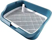Pet Toilet and Potty Tray Training Pad Holder for Dogs - Cleaning Tool Trainer Corner for Puppy and Small Dogs, Blue
