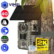 4G Trail Camera Solar Powered 128GB Outdoor 2K LIVE VIEW Battery Security CCTV