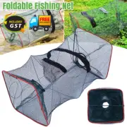 Fishing Net Fish Shrimp Crab Mesh Cage Cast Foldable Outdoor Fishing Net Trap AU