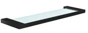 Bathroom Accessories - Shower Bath Glass Shelf - Square Matt Black Model Larissa