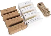 Thank You Tags Kraft Paper with String - Stylish Tags for DIY Hand-Made Items, 400Pcs for Box Decoration