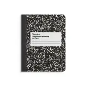 Staples Composition Notebook 7.5" x 9.75" College Ruled 100 Sheets Black/White