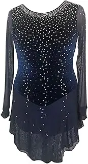 [Zagitova] Figure Skating Dress for Girls Graceful Open Back Women Competition Dance Costume with Shiny Rhinestone